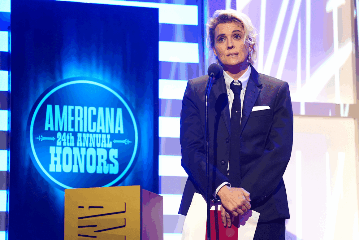 Brandi Carlile speaks onstage for the 24th Annual Americana Honors & Awards at Ryman Auditorium on Sept. 10, 2025 in Nashville, Tenn. (Photo by Erika Goldring/Getty Images for Americana Music Association)