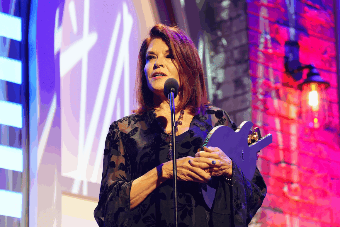 Rosanne Cash speaks onstage for the 24th Annual Americana Honors & Awards at Ryman Auditorium on Sept. 10, 2025 in Nashville, Tenn. (Photo by Erika Goldring/Getty Images for Americana Music Association)